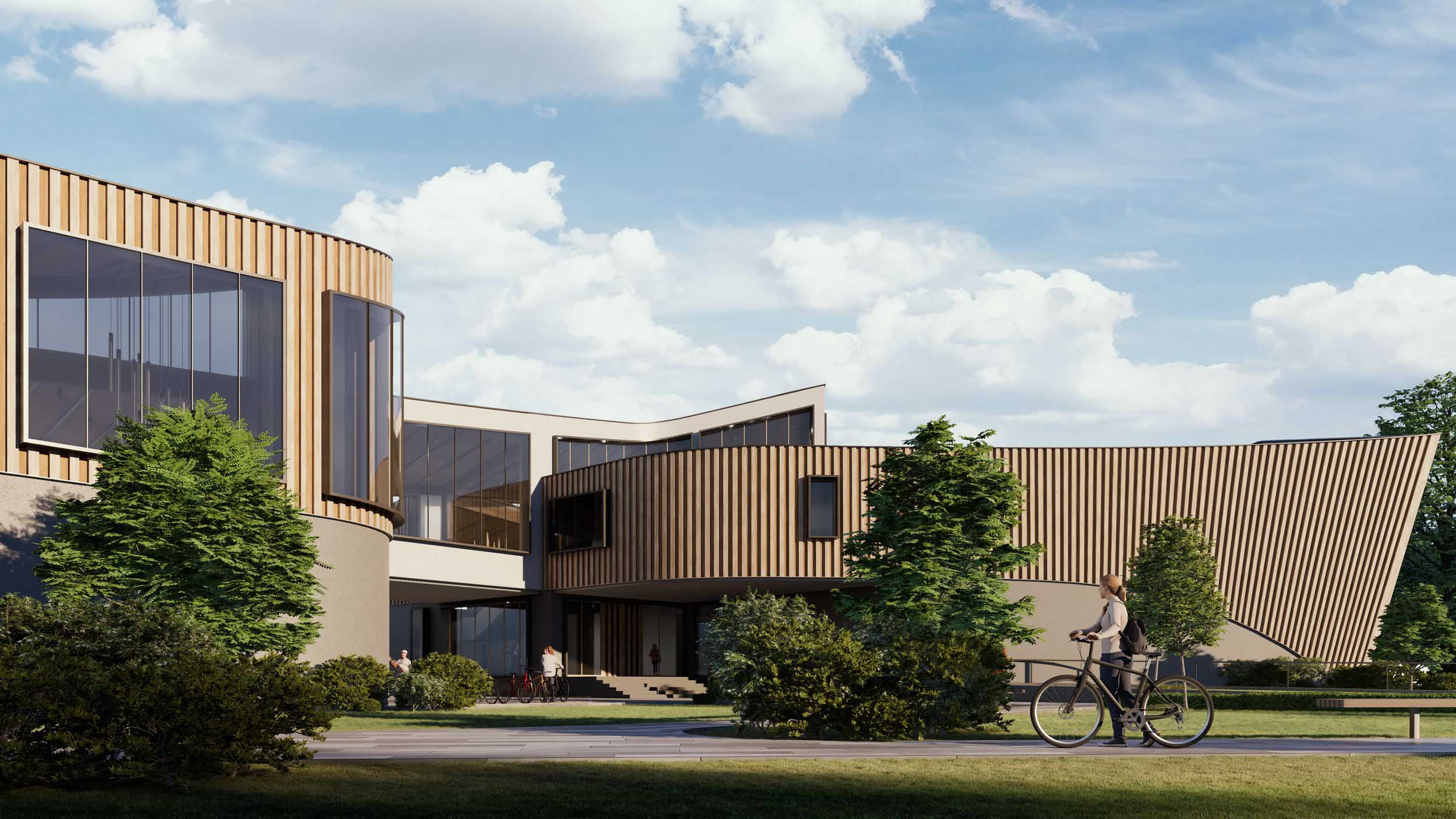 Enscape For Revit 2024 Out Now   Exterior Rendering Of A School Using Natural Materials 